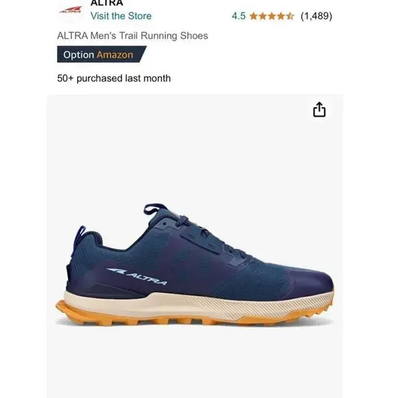 Altra Men’s Navy Blue Lone Peak 7 Trail Running Shoes / Size-11.5 - Picture 15 of 16